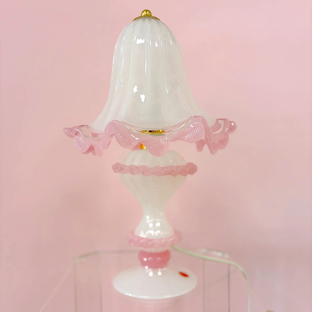 Lampe de table italienne vintage en verre de Murano, hauteur 37 cm
