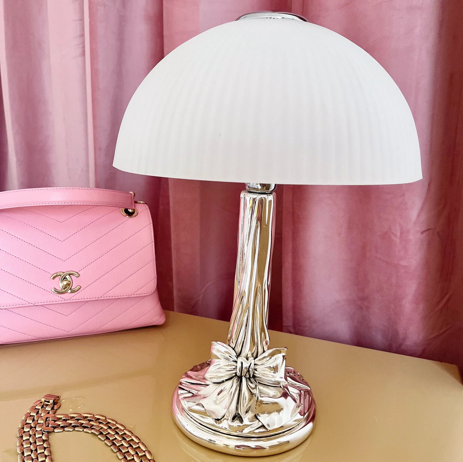 Lampe noeud chromée – StilArte, Italie, Années 70 - Club Barbara