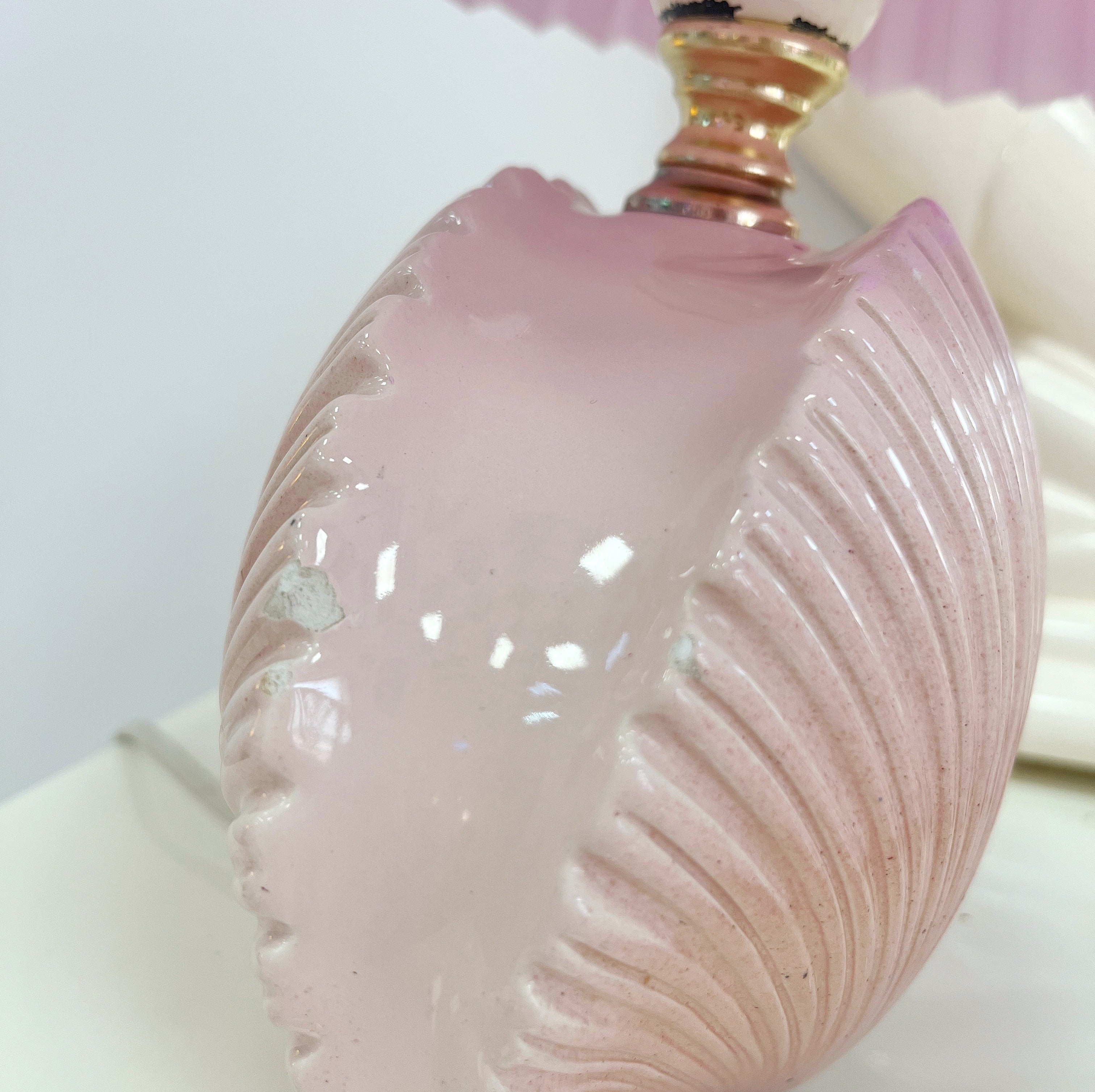 Lampe coquillage 80s rose saumon