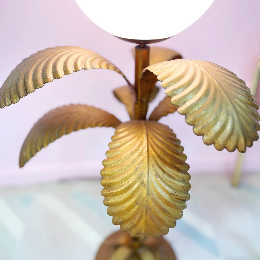 Lampe palmier Gold Hollywood Regency 70s - Club Barbara
