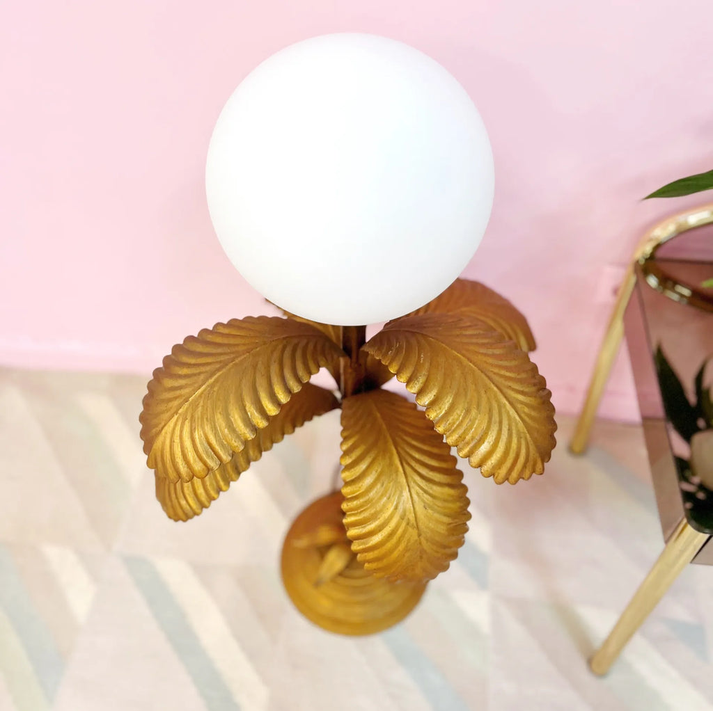 Lampe palmier Gold Hollywood Regency 70s - Club Barbara