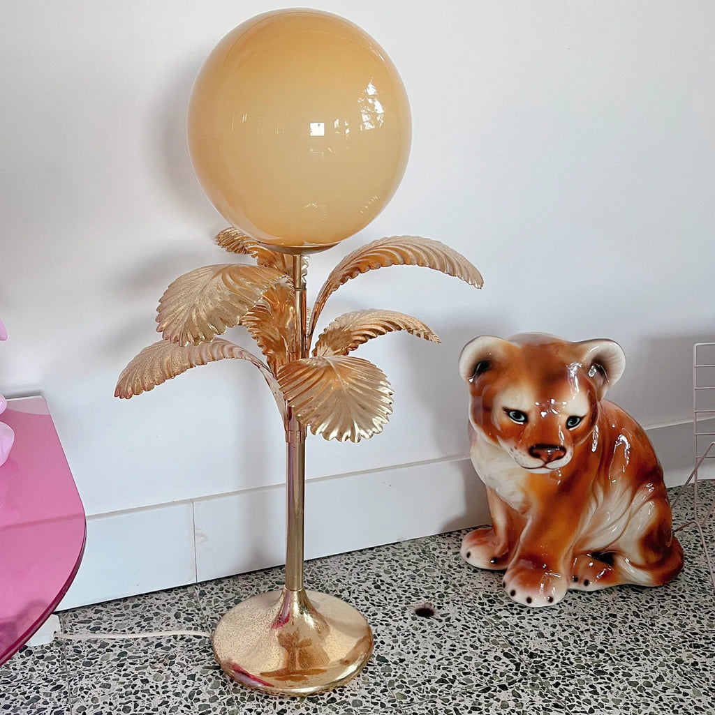 Lampe palmier Hollywood Regency italienne 80s petit modèle - Club Barbara