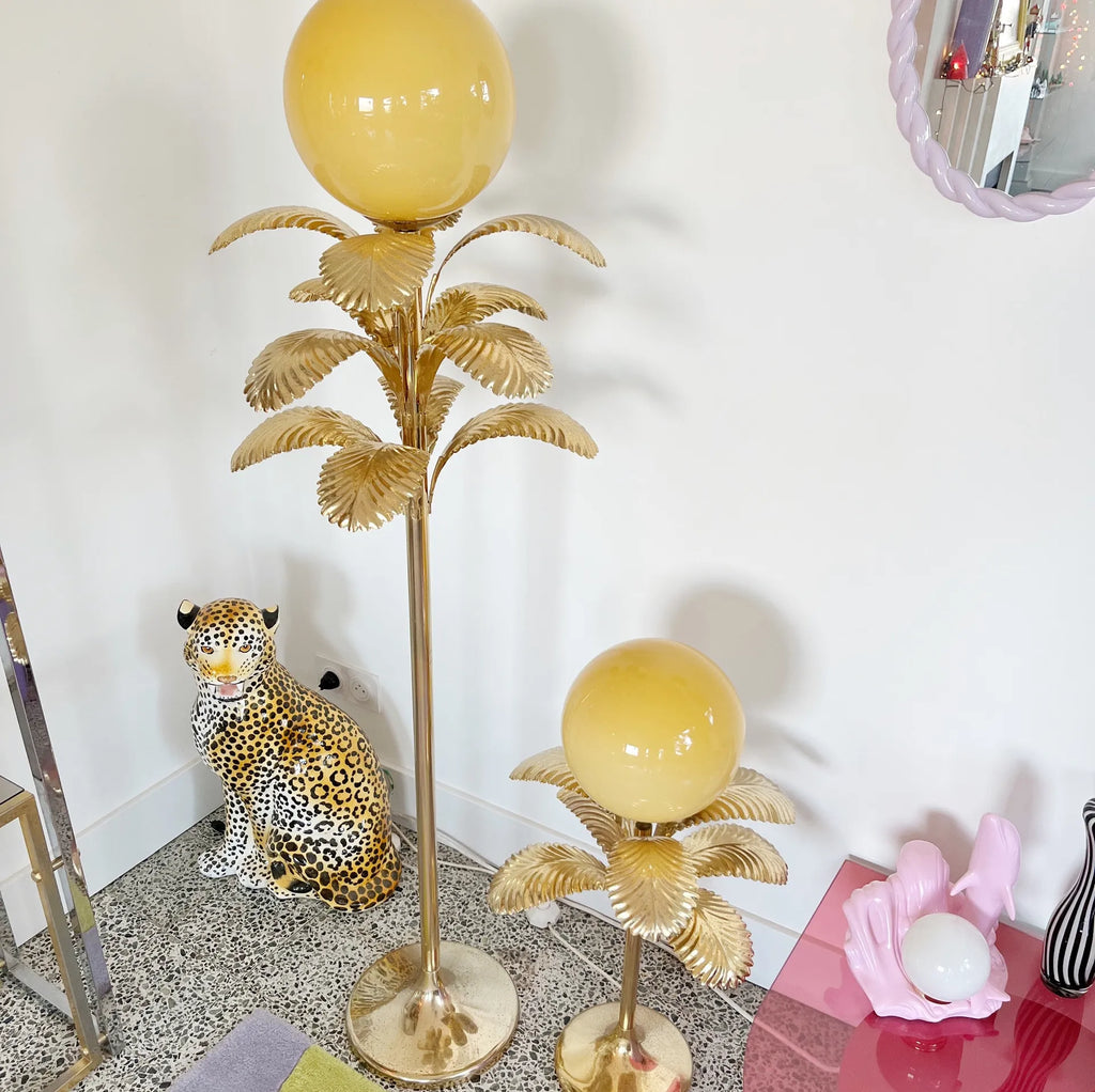 Lampe palmier Hollywood Regency italienne 80s petit modèle - Club Barbara