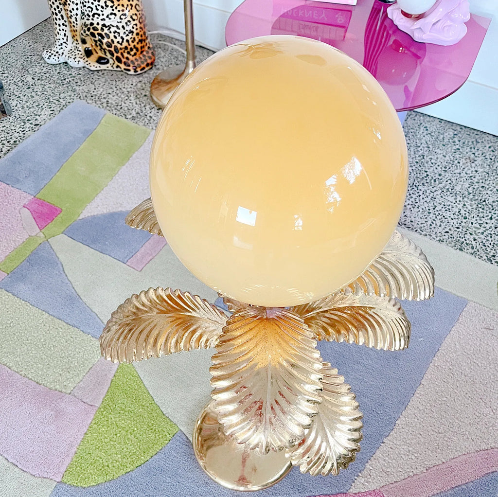 Lampe palmier Hollywood Regency italienne 80s petit modèle - Club Barbara