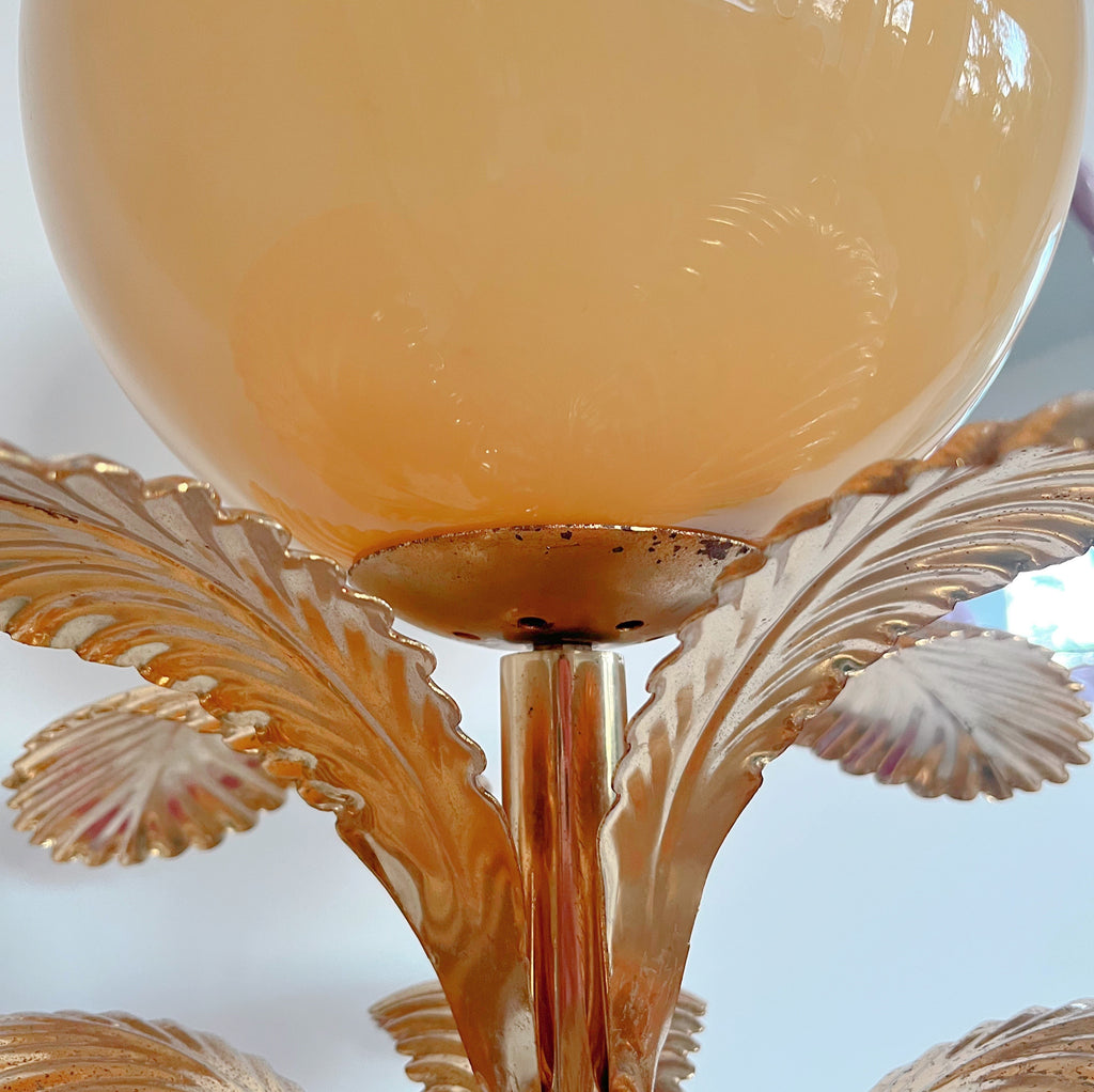 Lampe palmier Hollywood Regency italienne 80s grand modèle