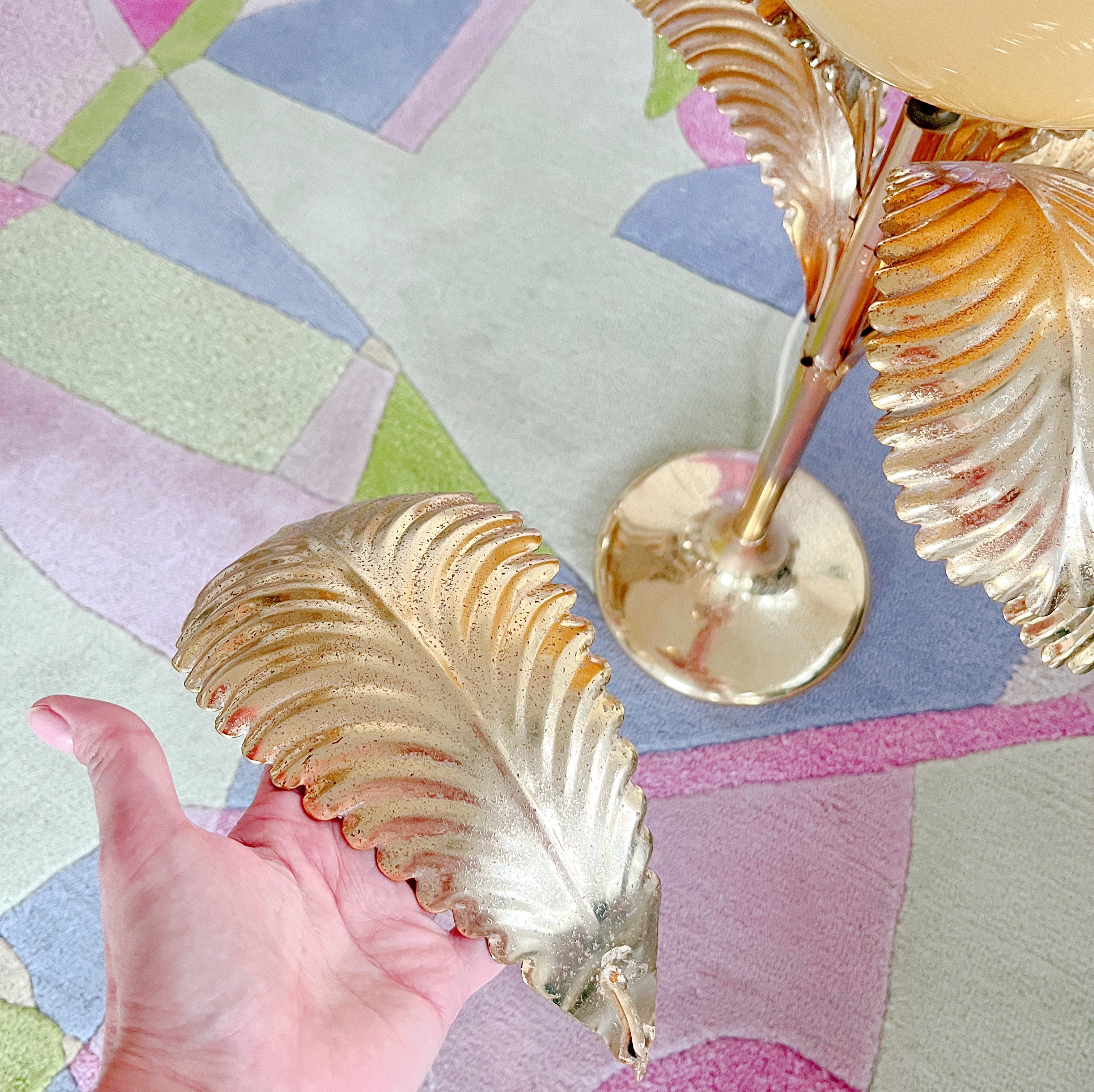 Lampe palmier Hollywood Regency italienne 80s petit modèle