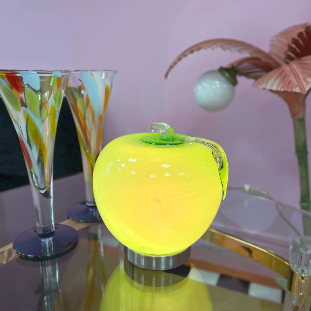 Lampe pomme en verre vert design vintage Club Barbara
