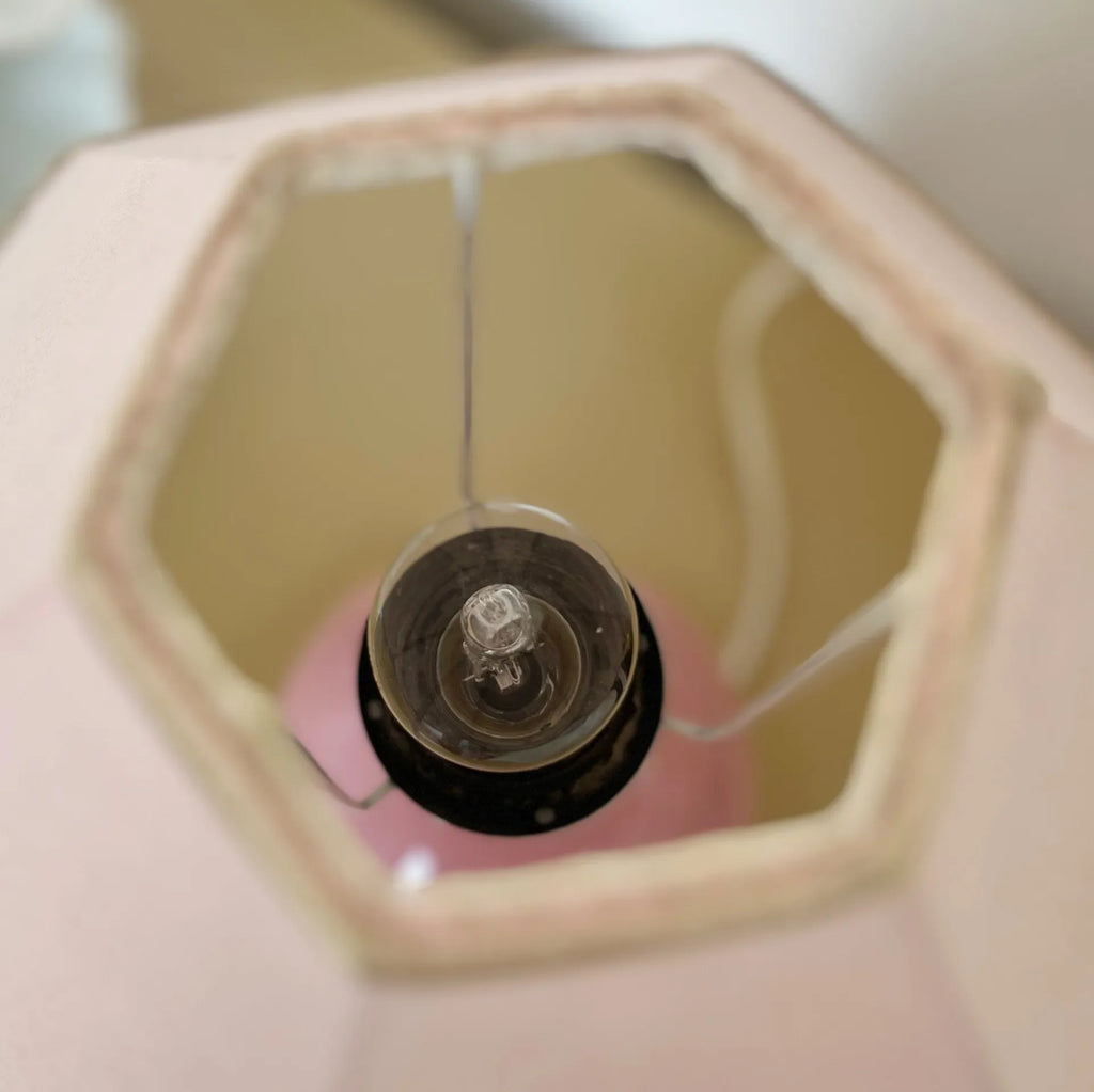 Lampe rose Capodimonte, made in Italy, années 70 - Club Barbara