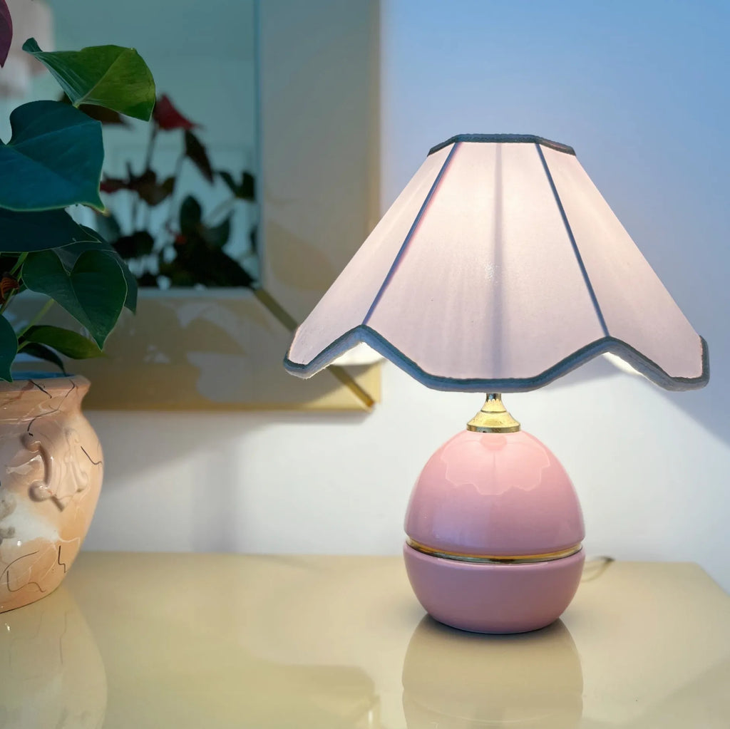 Lampe rose Capodimonte, made in Italy, années 70 - Club Barbara