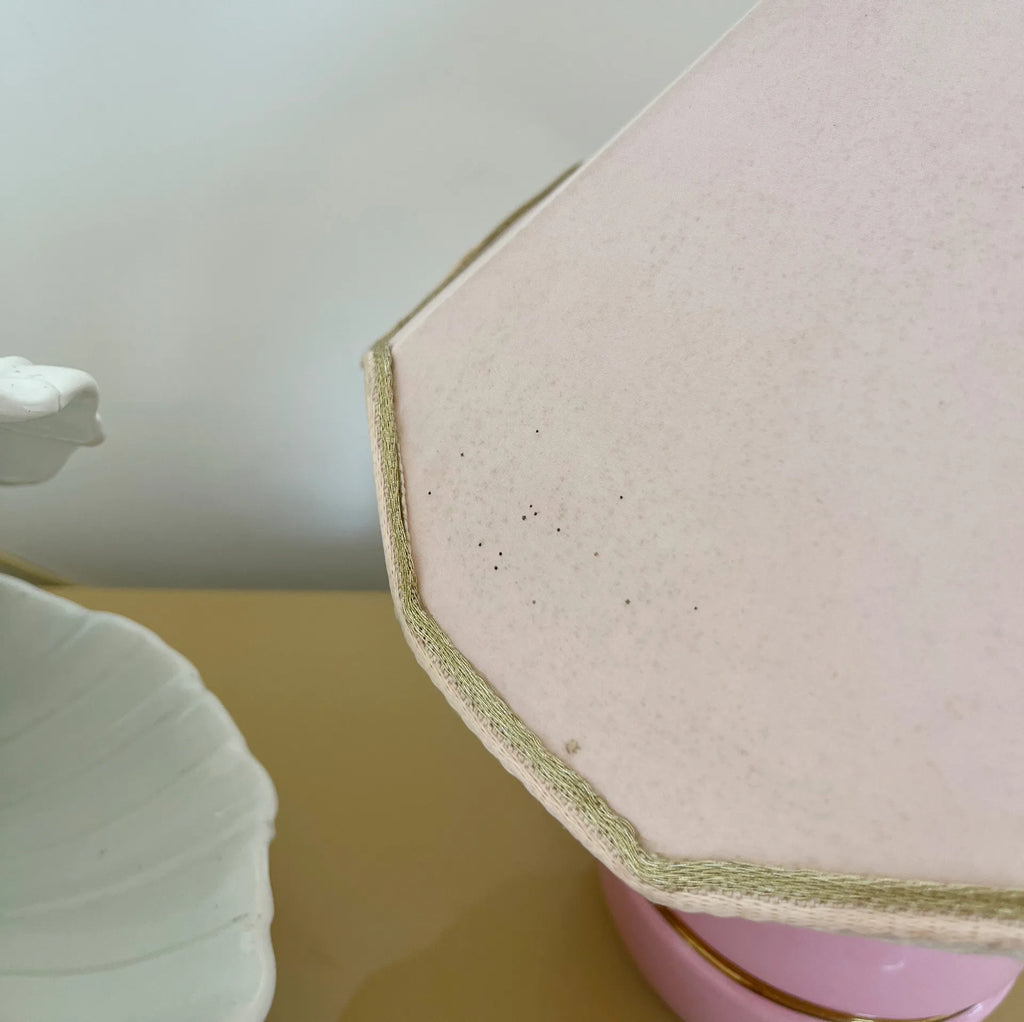 Lampe rose Capodimonte, made in Italy, années 70 - Club Barbara