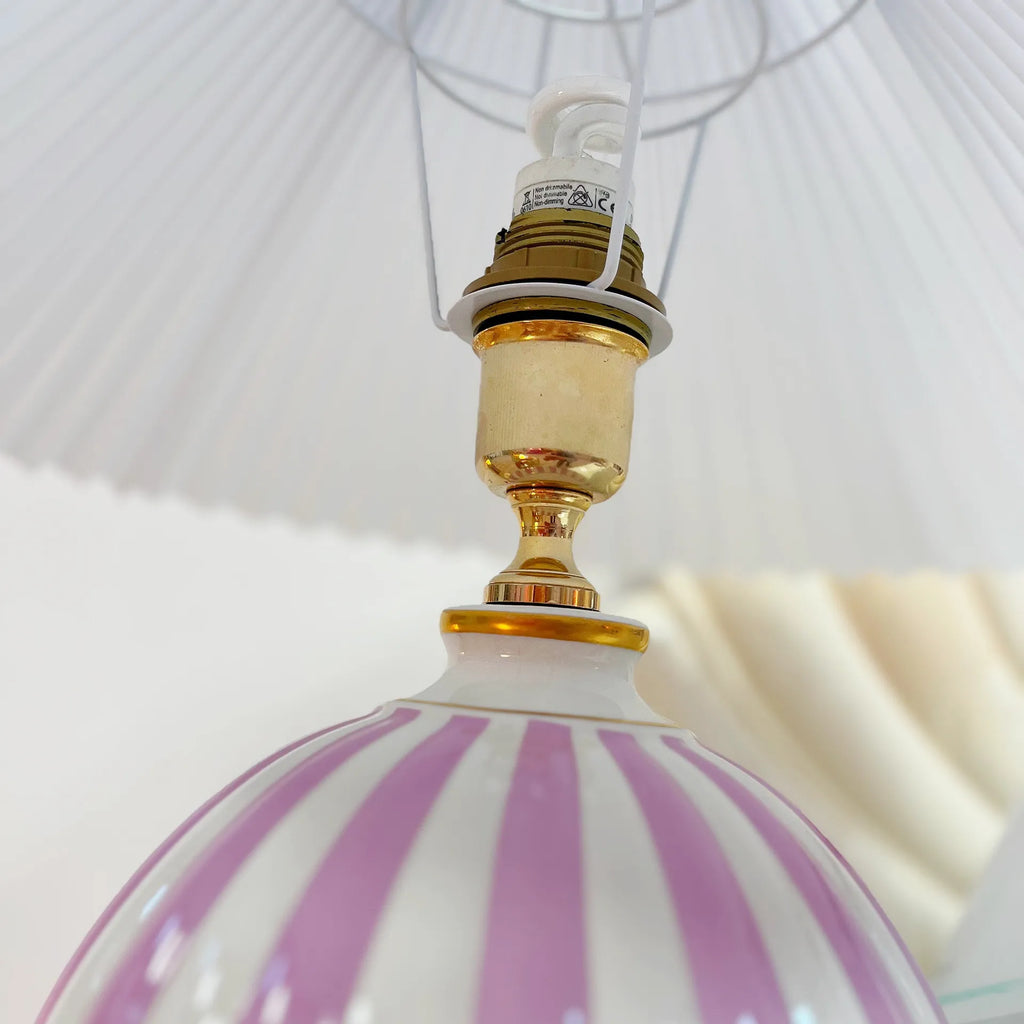 Lampe rose et or vintage Italy 70s - Club Barbara
