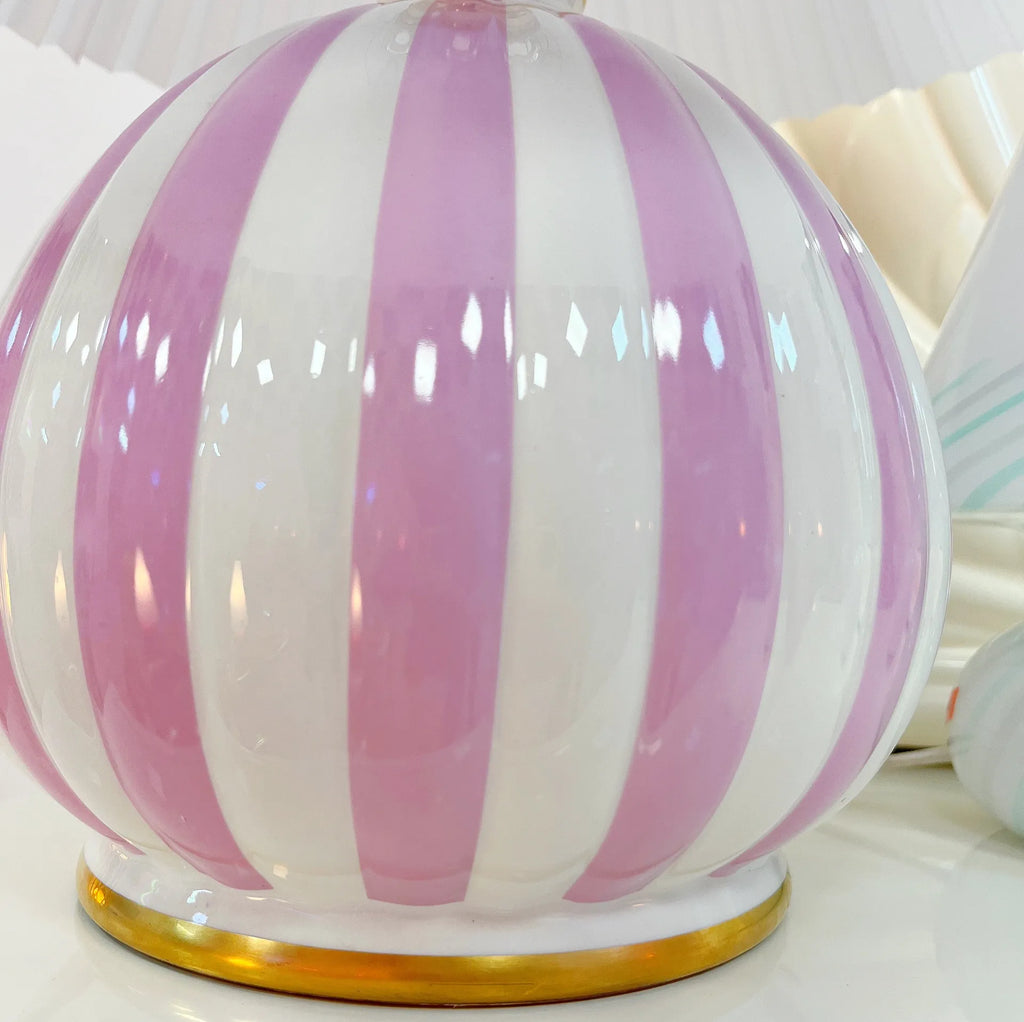 Lampe rose et or vintage Italy 70s - Club Barbara