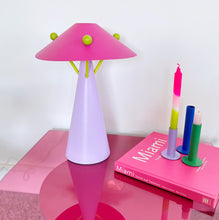 Load image into Gallery viewer, Memphis Design pink and lilac vintage lamp
