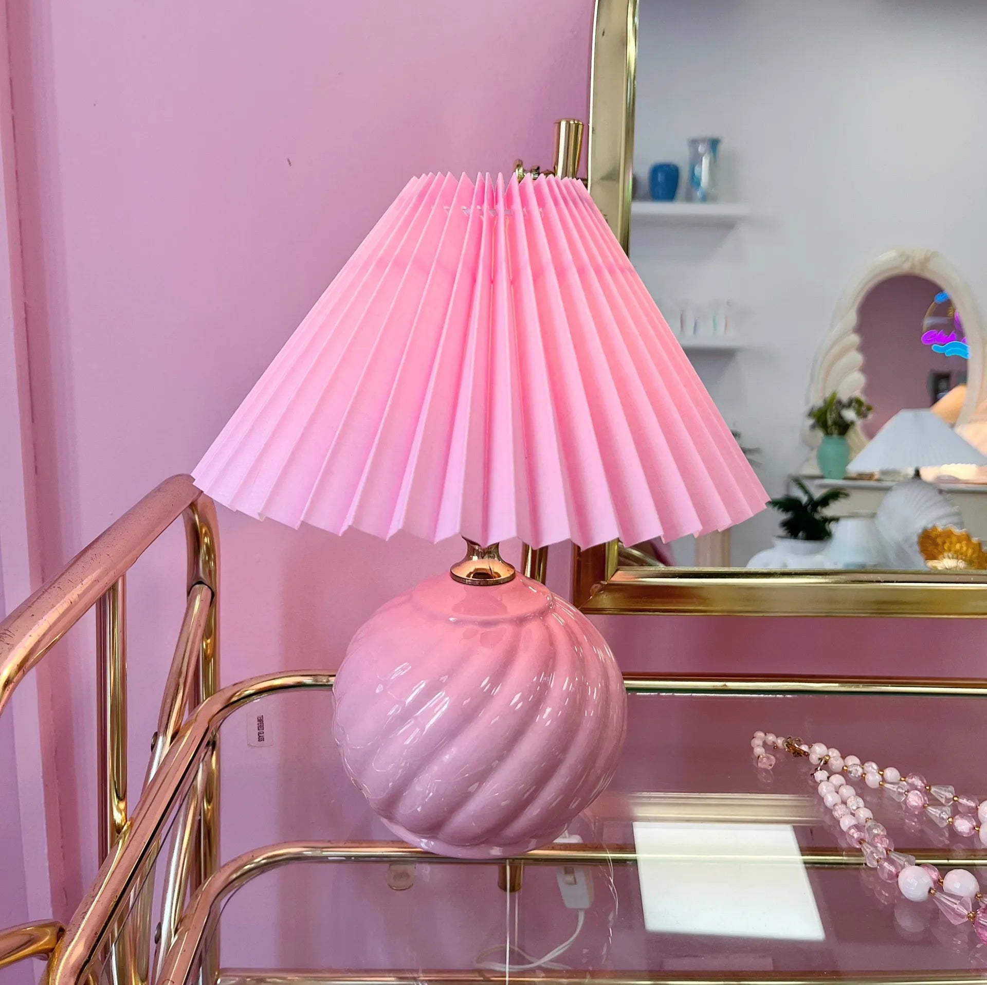 Lampe twist rose 80s - Club Barbara