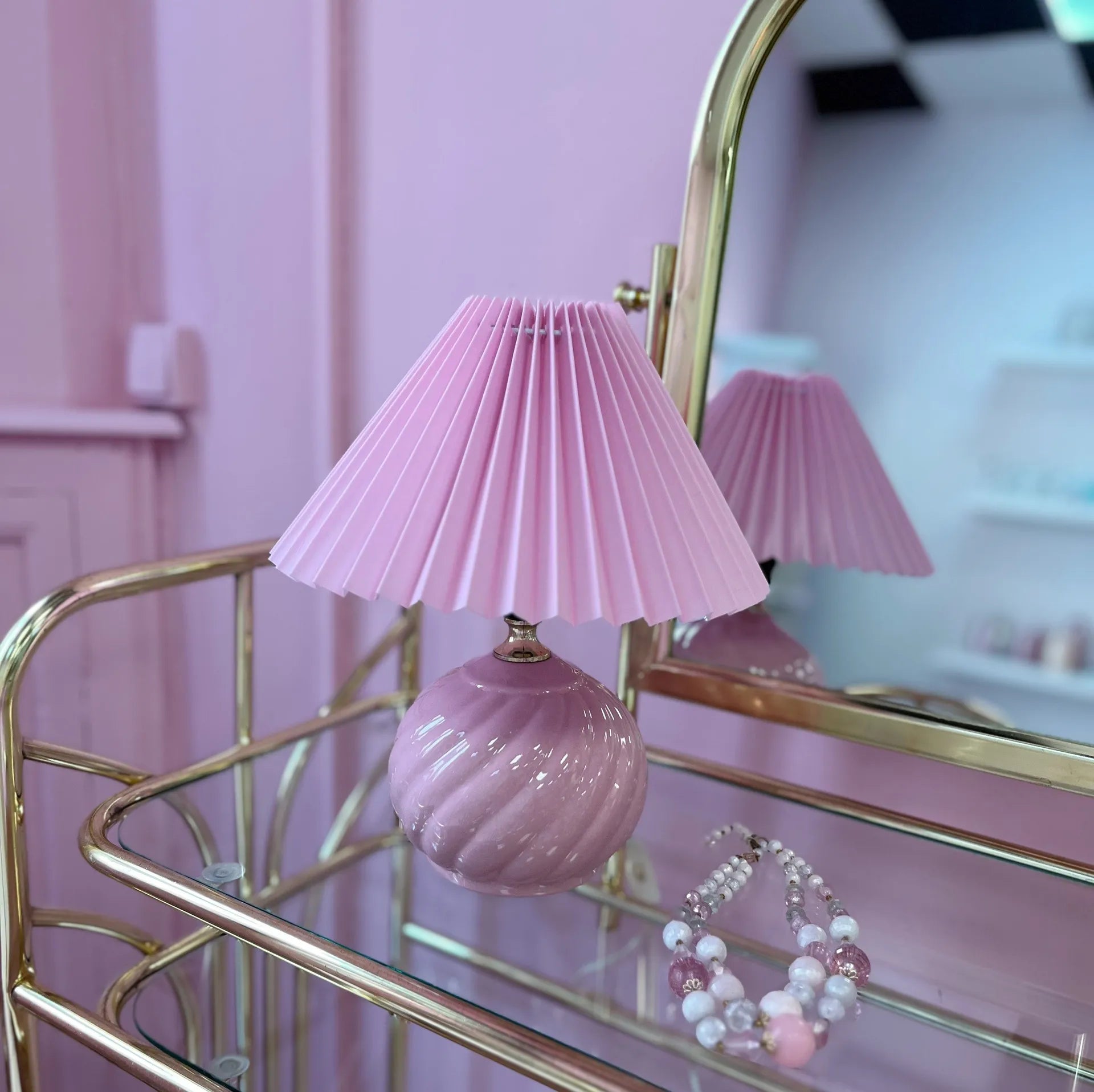 Lampe twist rose 80s - Club Barbara