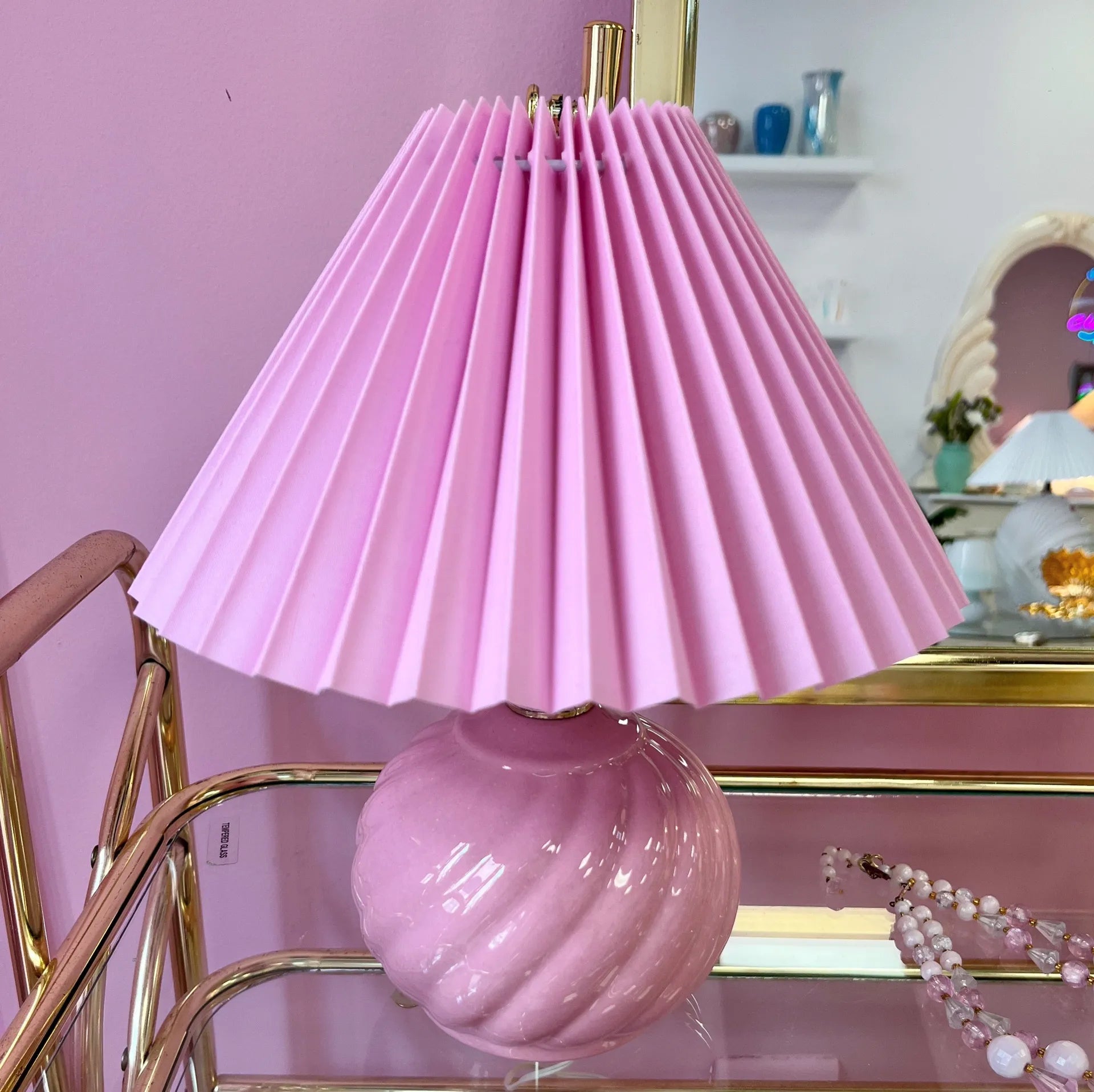 Lampe twist rose 80s - Club Barbara
