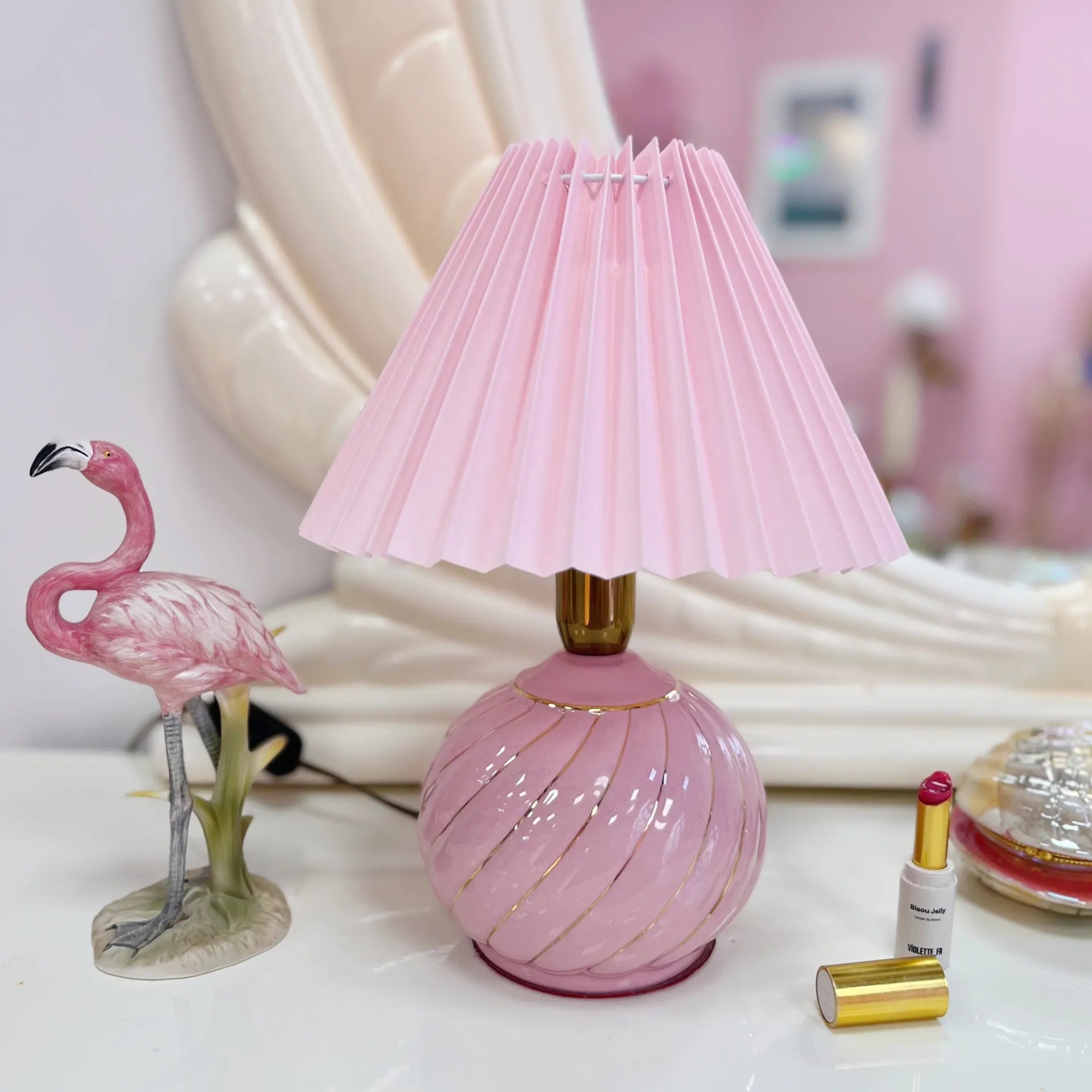Lampe Twist Rose – Italie, Années 80 - Club Barbara