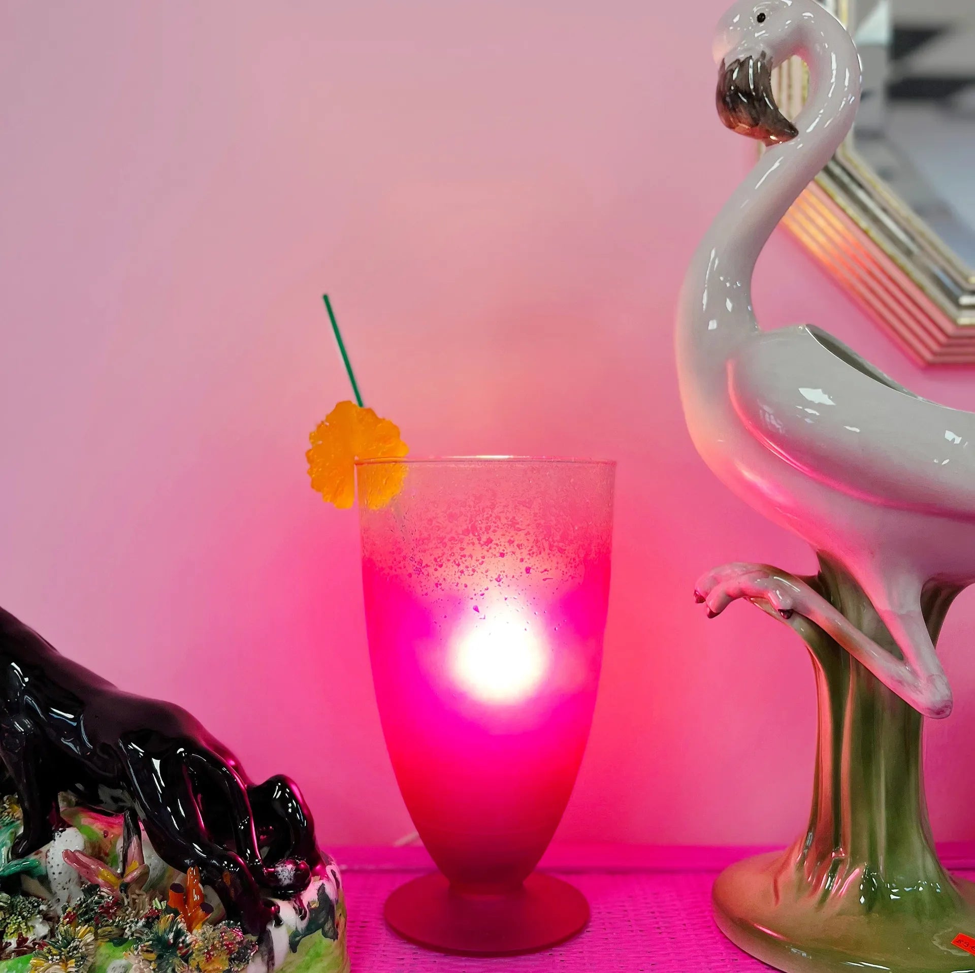 Lampe verre-cocktail XL 80s rose - Club Barbara