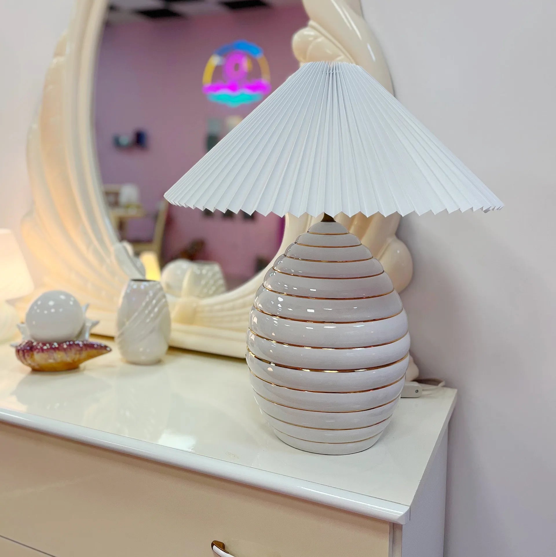Lampe vintage céramique italienne - Club Barbara