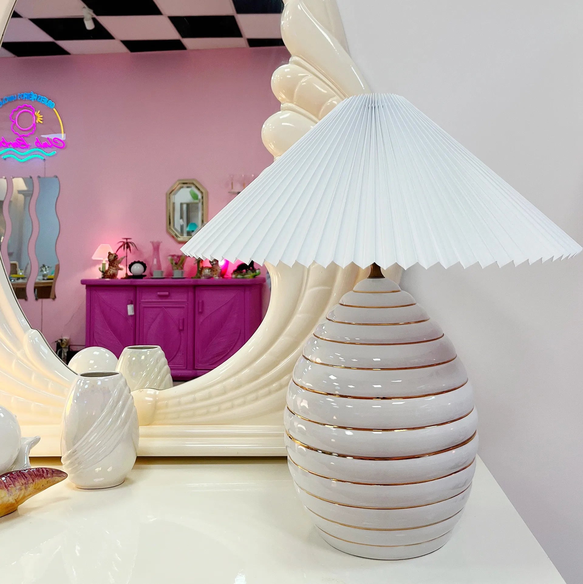 Lampe vintage céramique italienne - Club Barbara