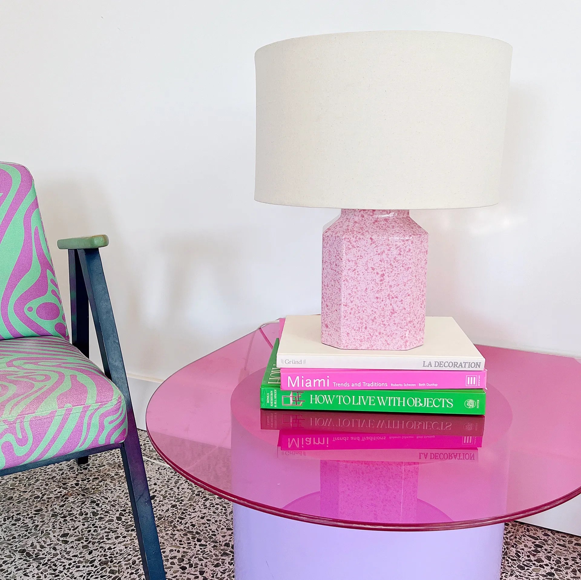 Lampe vintage granit rose - Club Barbara