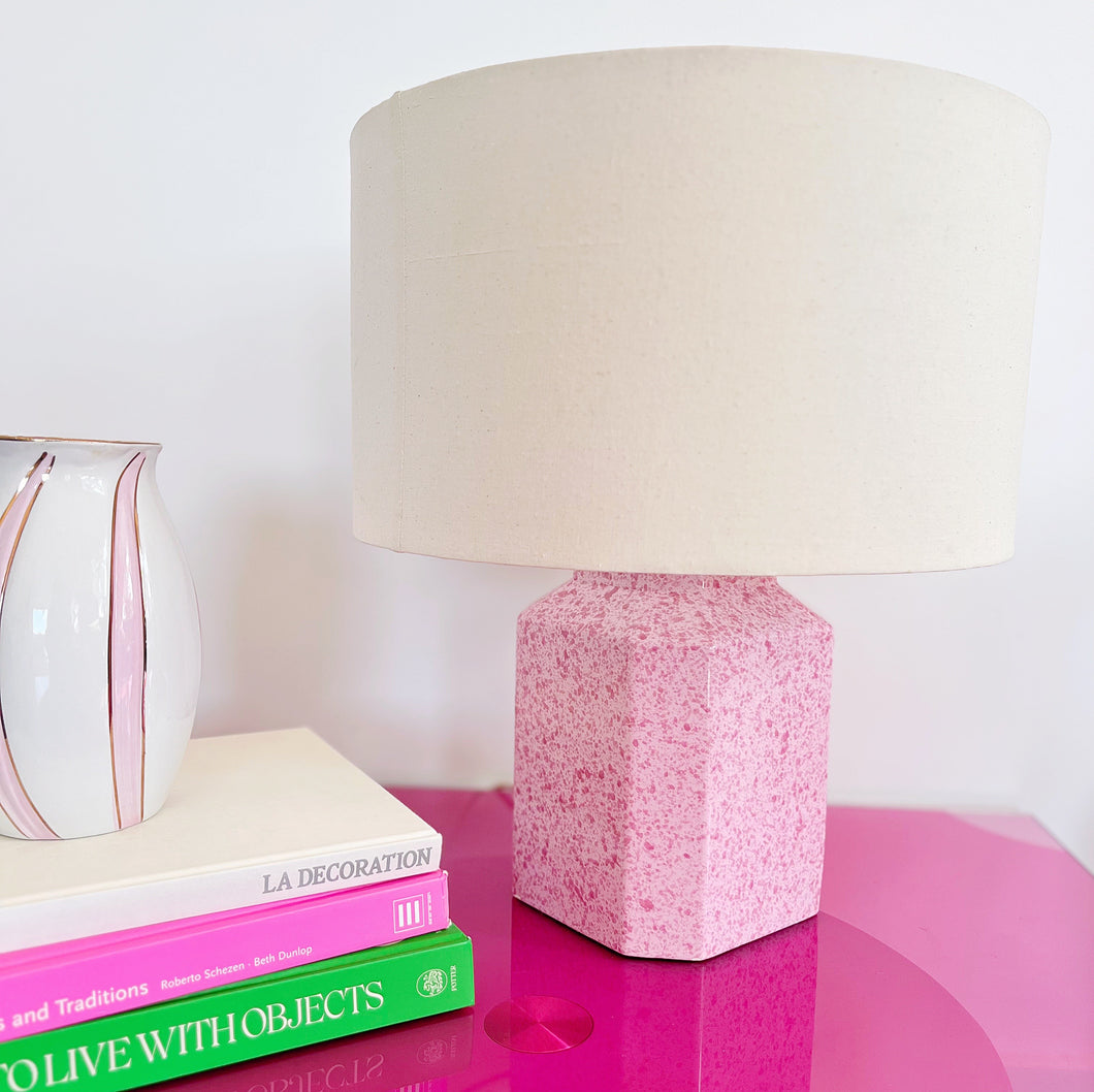 Vintage pink granite lamp