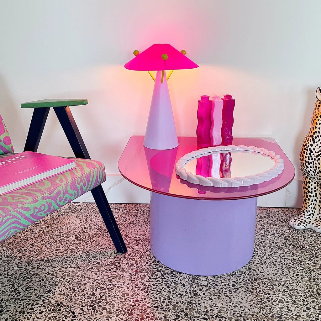Lampe vintage rose et lilas Memphis Design, années 90 - Club Barbara