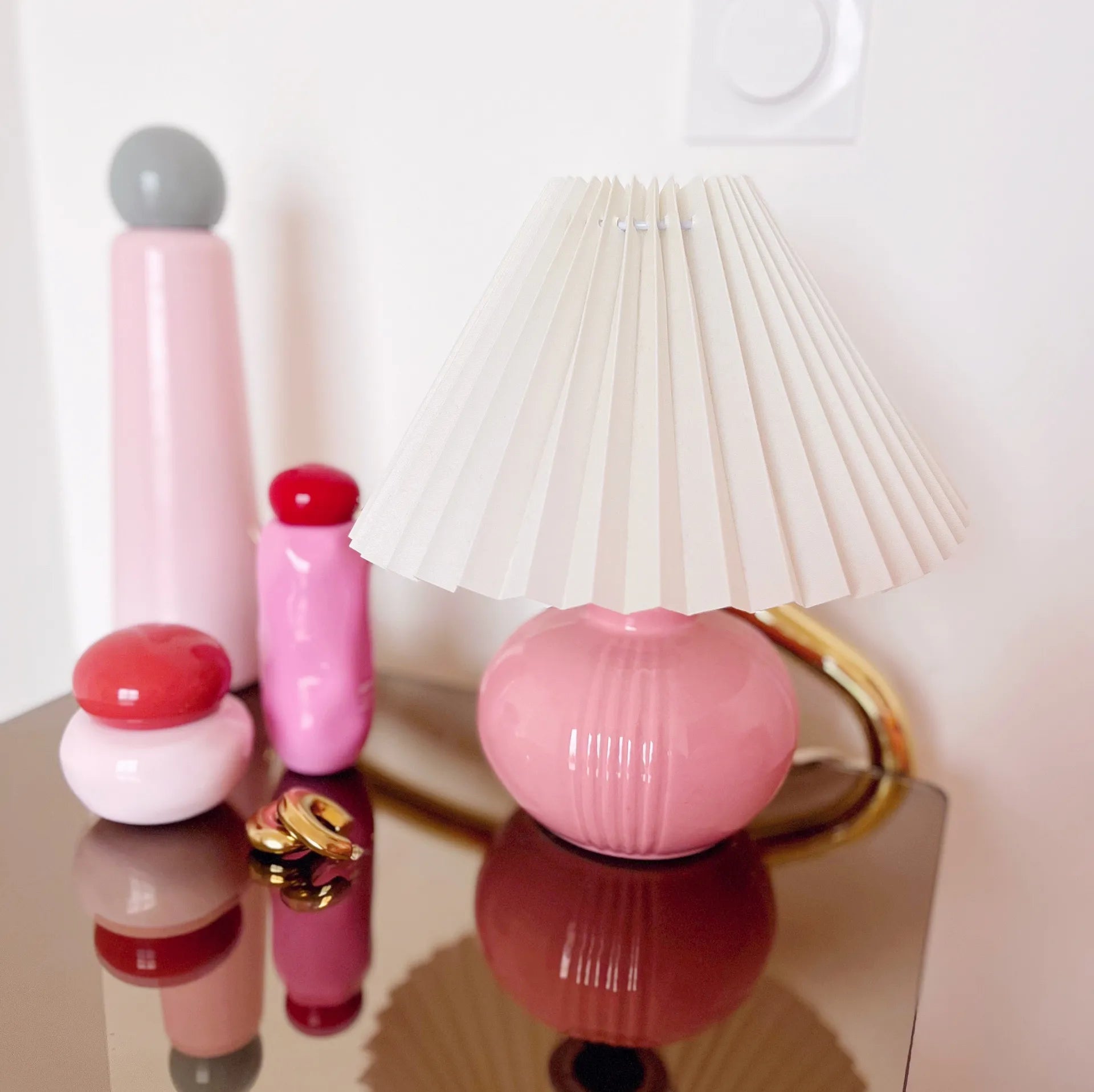 Lampe vintage rose pastel - Club Barbara