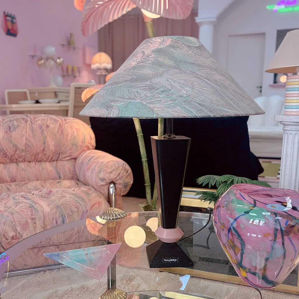 Lampe vintage style Memphis Design, années 80, abat-jour pastel, Bony Design - Club Barbara