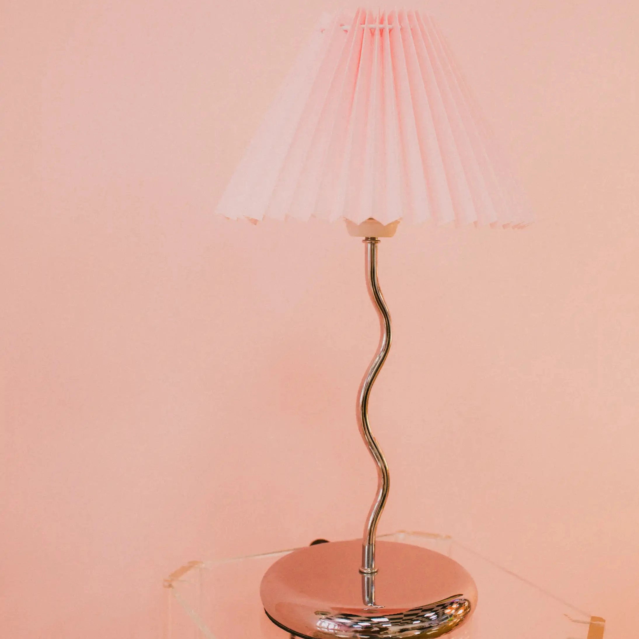 Chromed Metal Lamp - 1980s