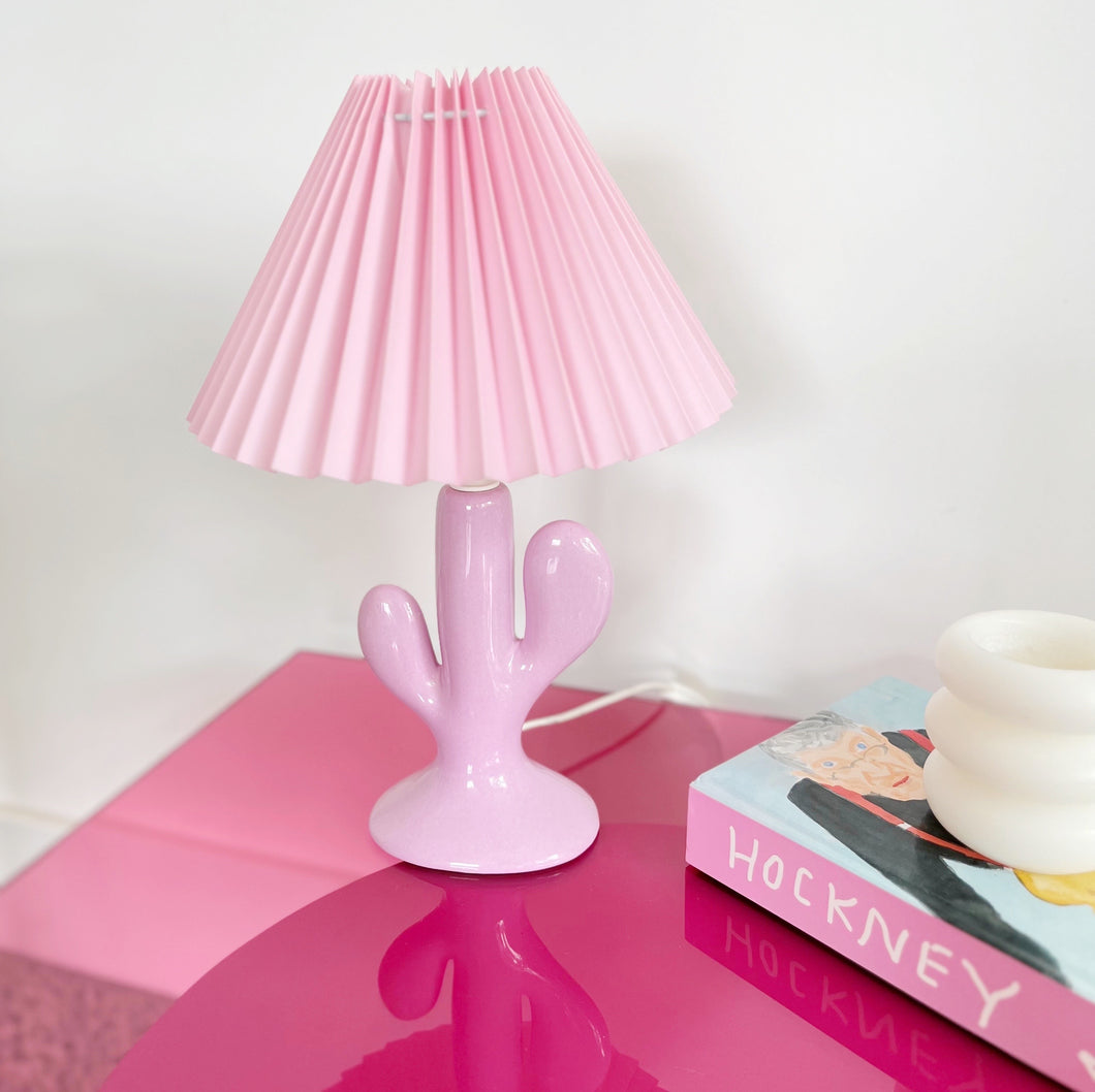 Lampe cactus vintage rose