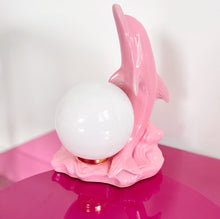 Load image into Gallery viewer, Vintage pink dolphin lamp
