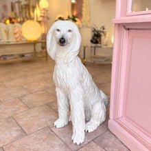 Charger l&#39;image dans la galerie, Statue lévrier afghan en céramique, Chaumette Paris, Italie, 70&#39;s
