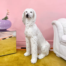 Charger l&#39;image dans la galerie, Statue lévrier afghan en céramique, Chaumette Paris, Italie, 70&#39;s
