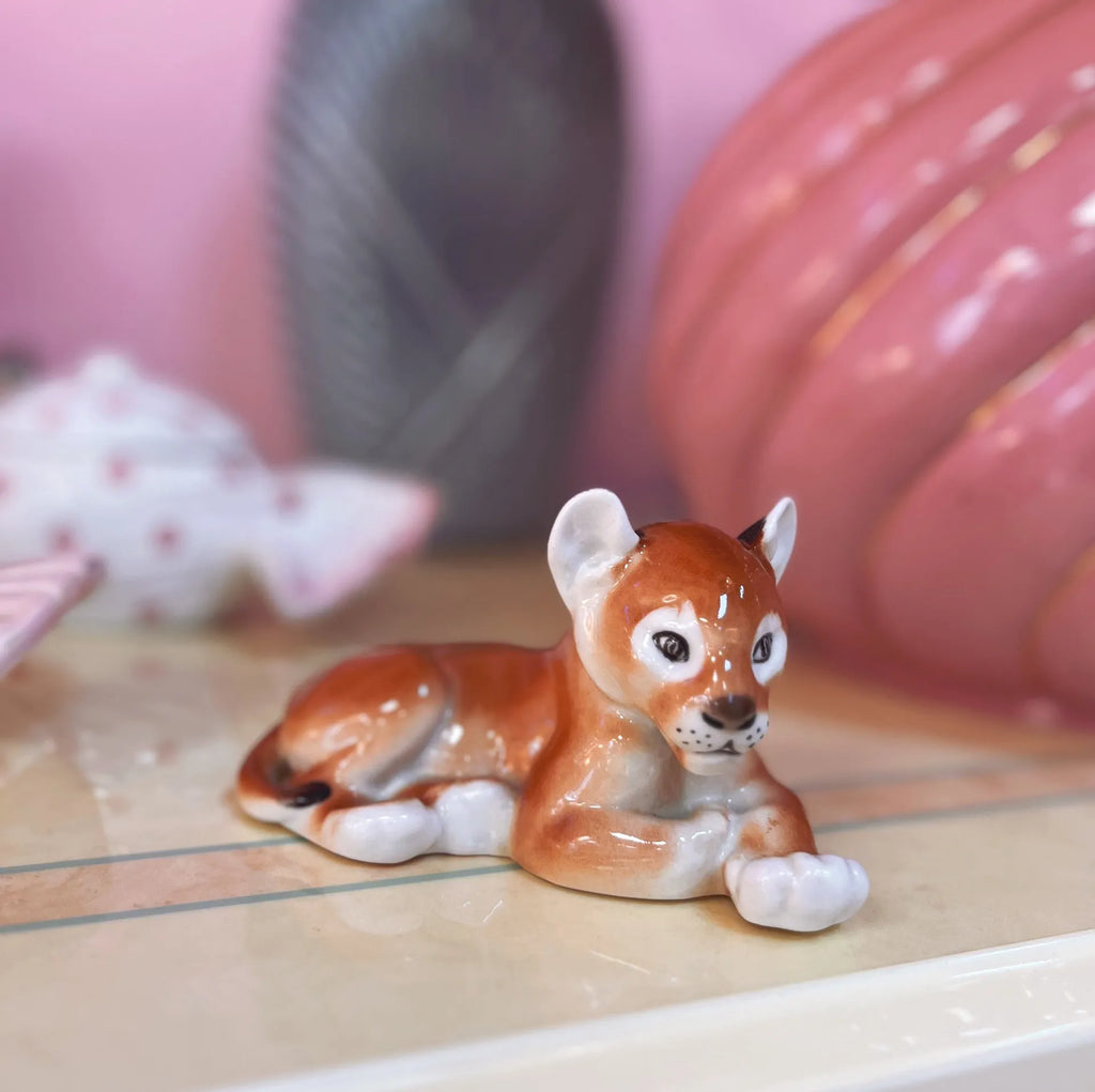 Lionceau en porcelaine soviétique,Verbilki, Années 70–80 - Club Barbara
