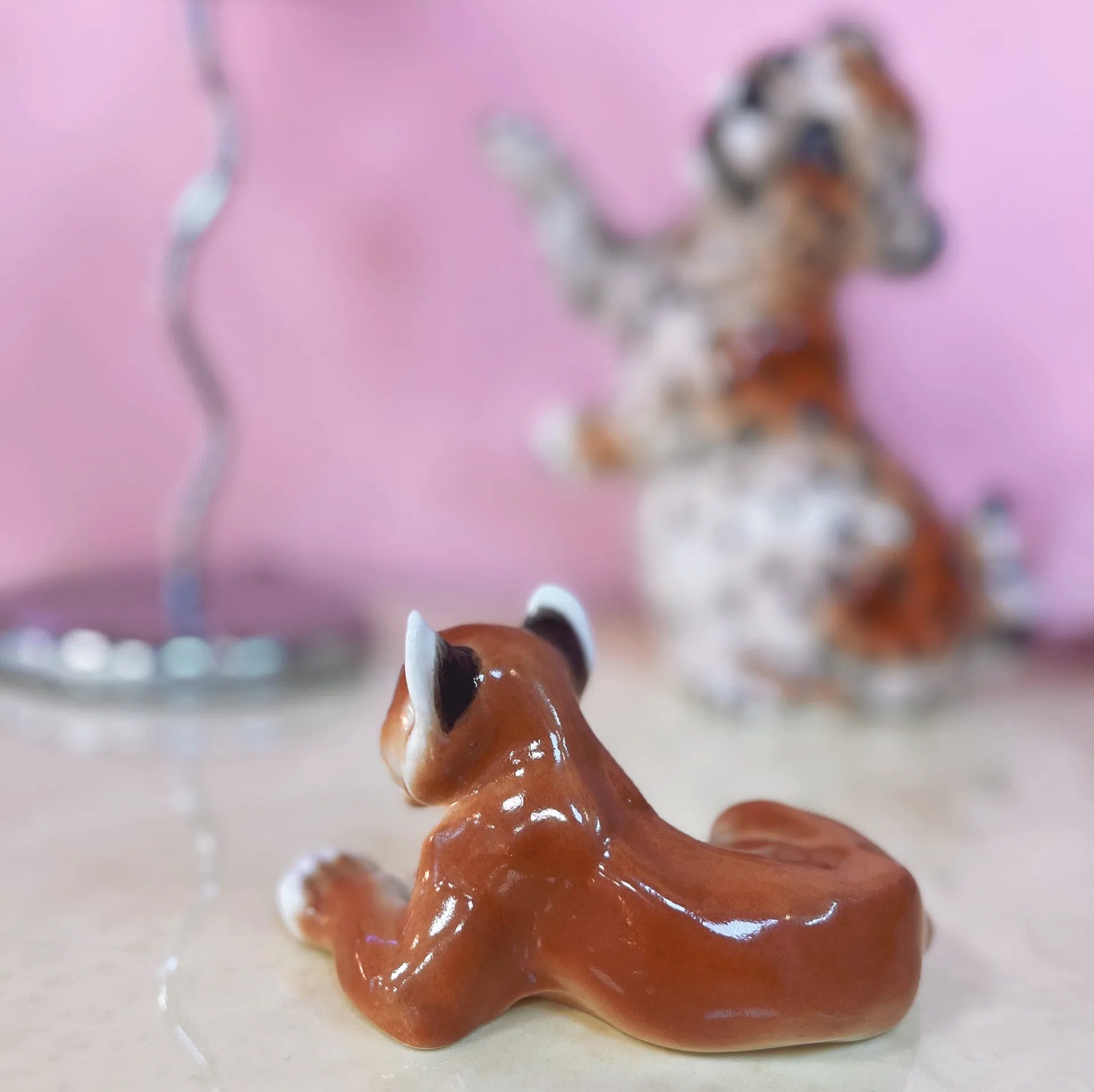 Lionceau en porcelaine soviétique,Verbilki, Années 70–80 - Club Barbara