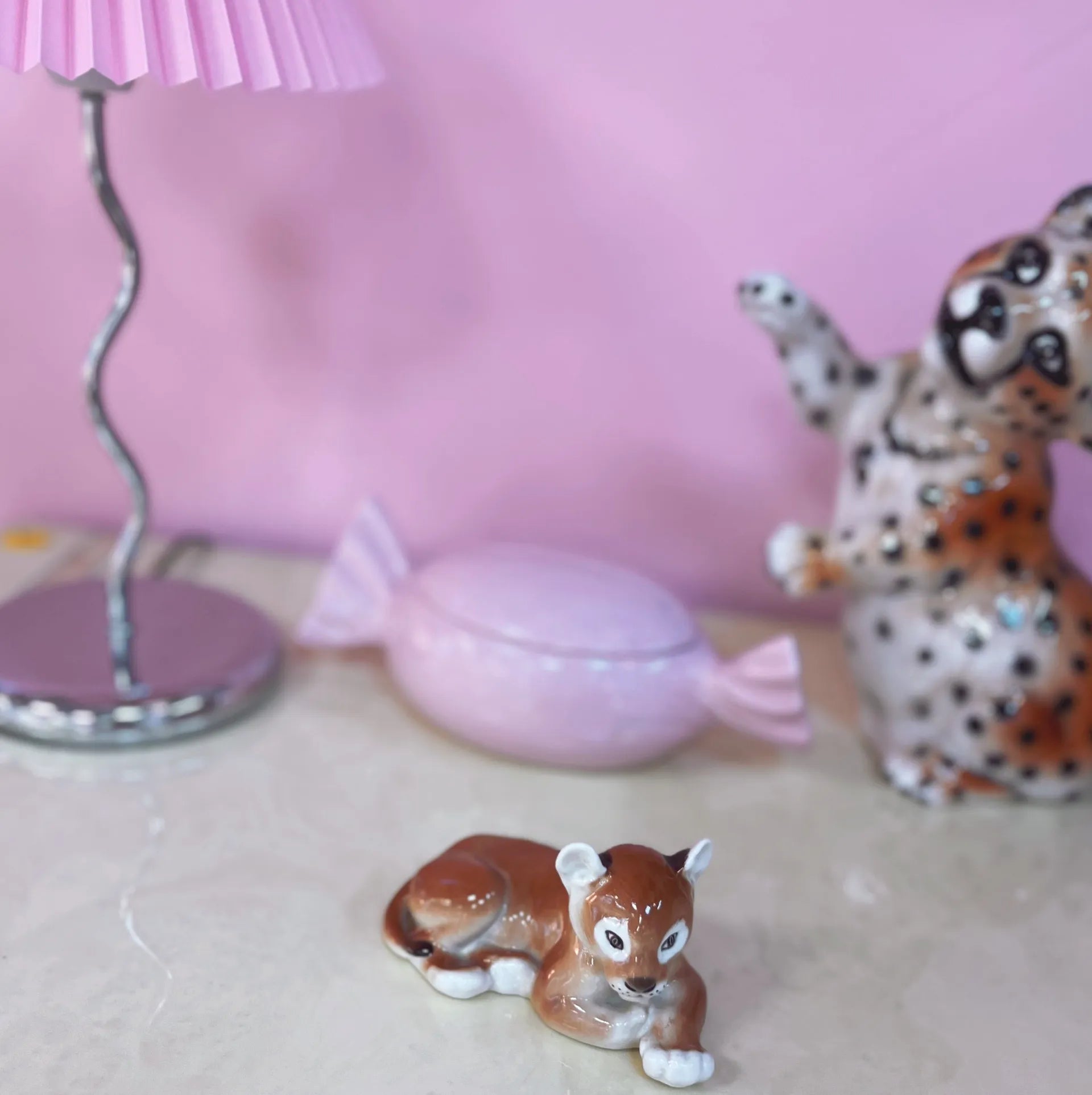 Lionceau en porcelaine soviétique,Verbilki, Années 70–80 - Club Barbara