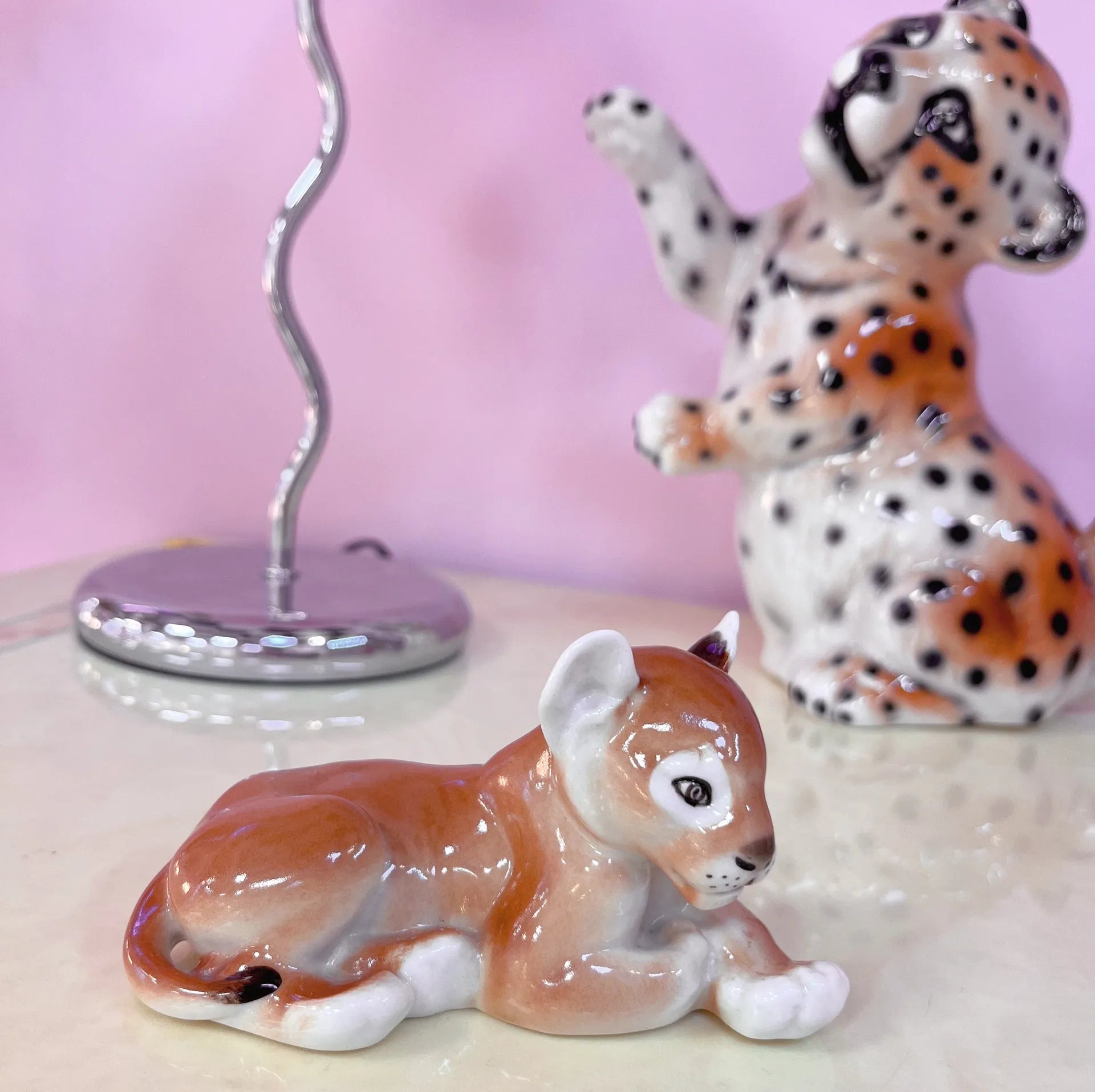 Lionceau en porcelaine soviétique,Verbilki, Années 70–80 - Club Barbara