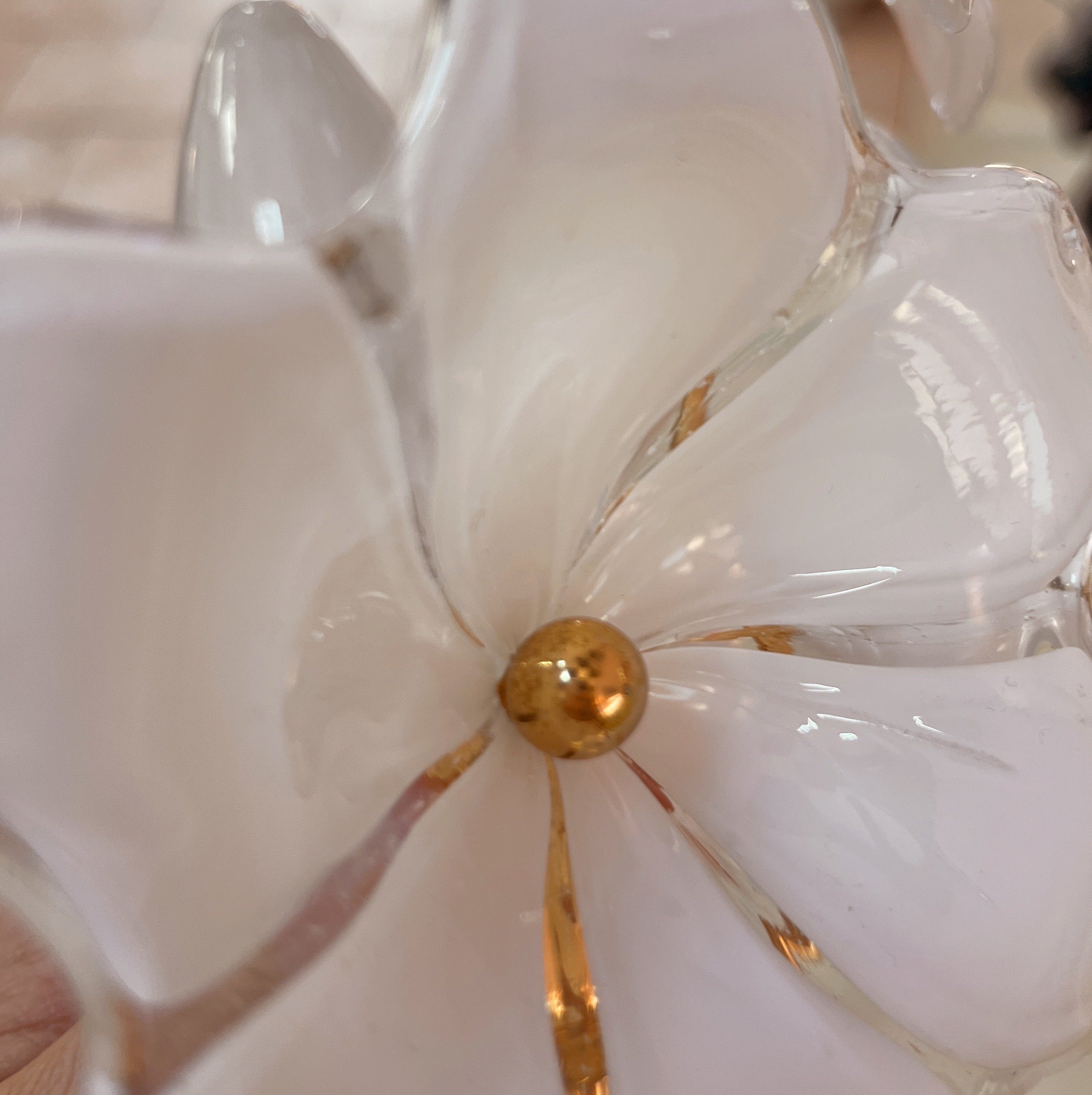 Lampe Fiore Opalino Murano, Italie, années 70