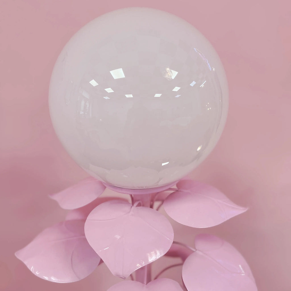 Luminaire vintage opaline et métal rose pastel attribué à Terzani Club Barbara