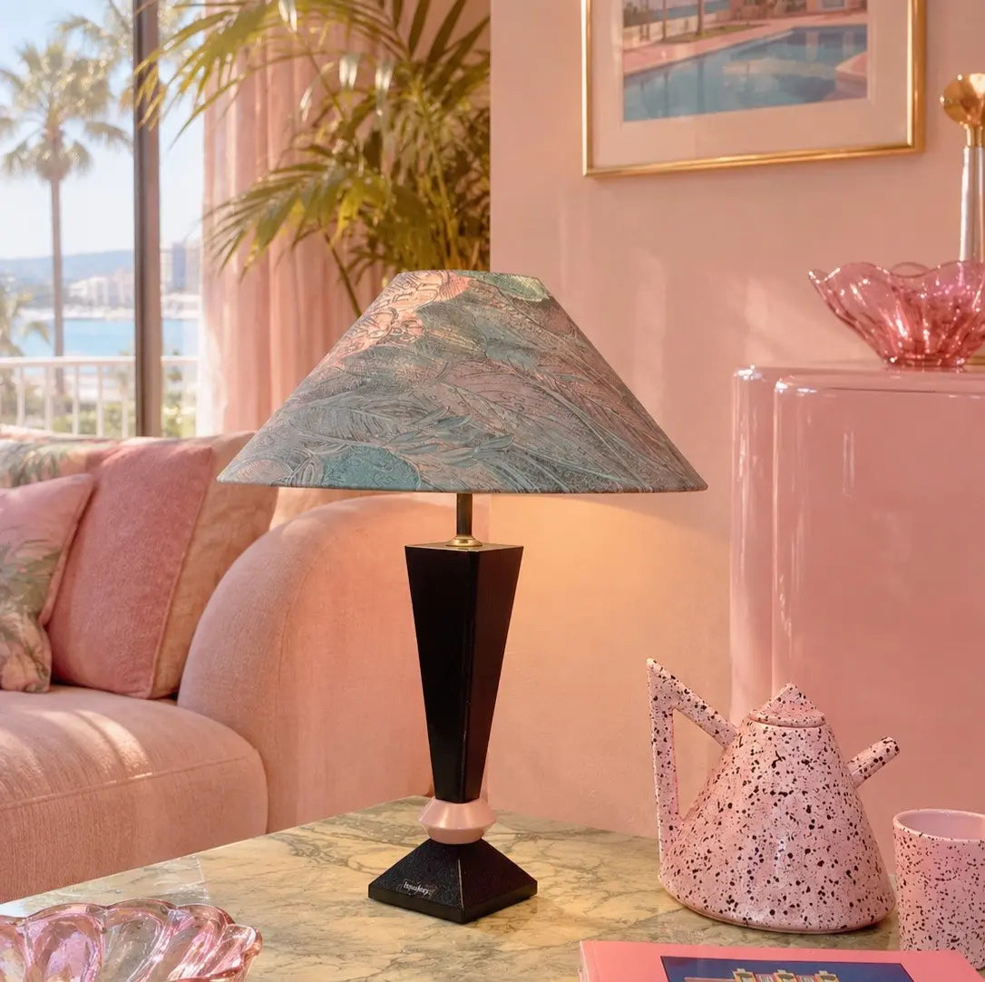 Lampe vintage style Memphis Design, années 80, abat-jour pastel, Bony Design