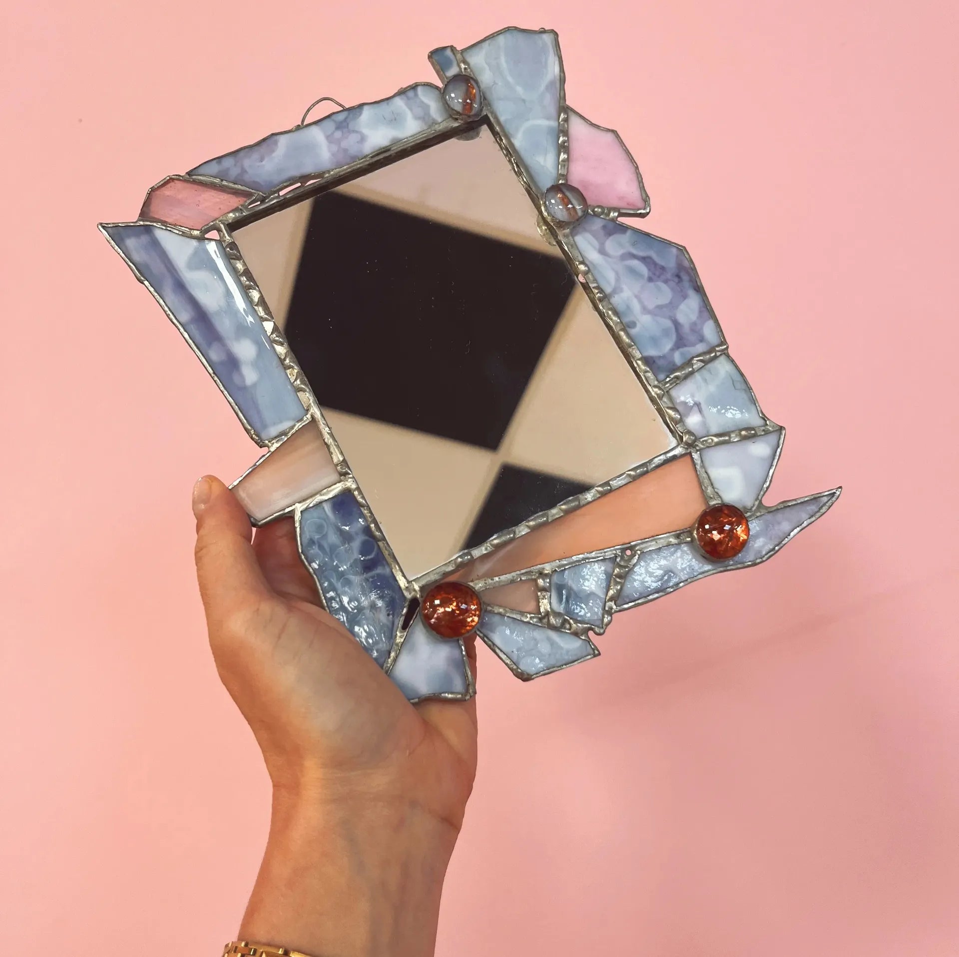 Miroir pastel serti postmoderne, années 70-80 - Club Barbara