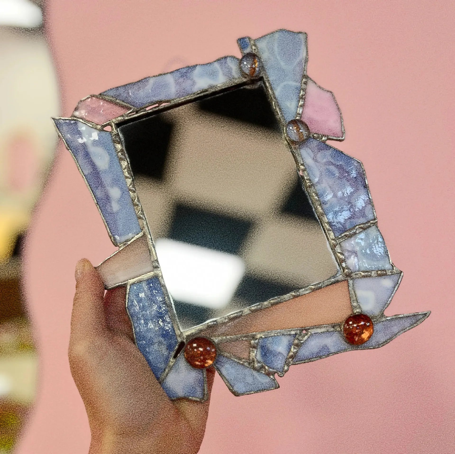 Miroir pastel serti postmoderne, années 70-80 - Club Barbara