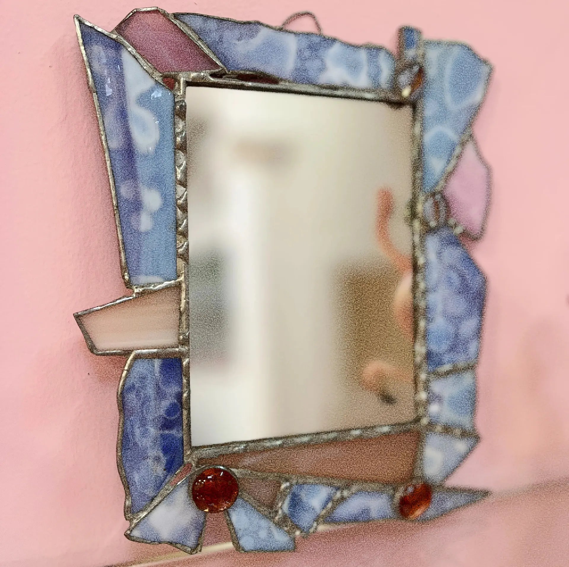Miroir pastel serti postmoderne, années 70-80 - Club Barbara