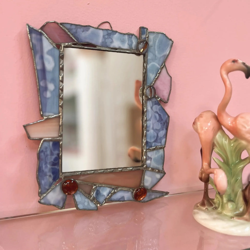 Miroir pastel serti postmoderne, années 70-80 - Club Barbara