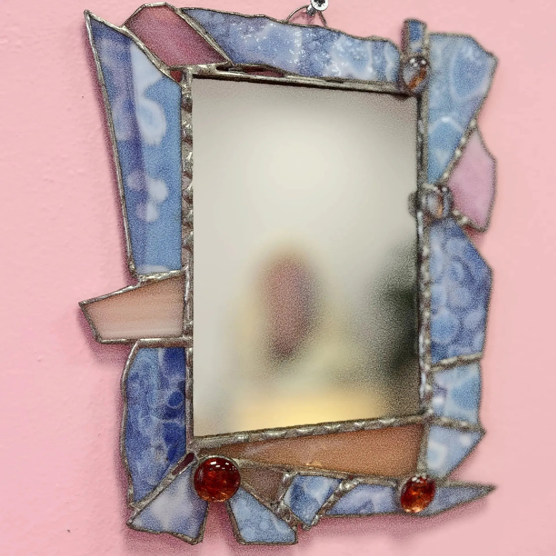 Miroir pastel serti postmoderne, années 70-80 - Club Barbara