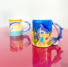 Load image into Gallery viewer, Vintage blue dolphin mug
