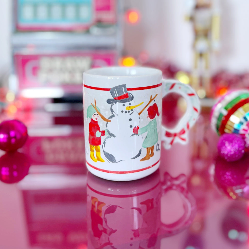 Mug de noël vintage bonhomme de neige