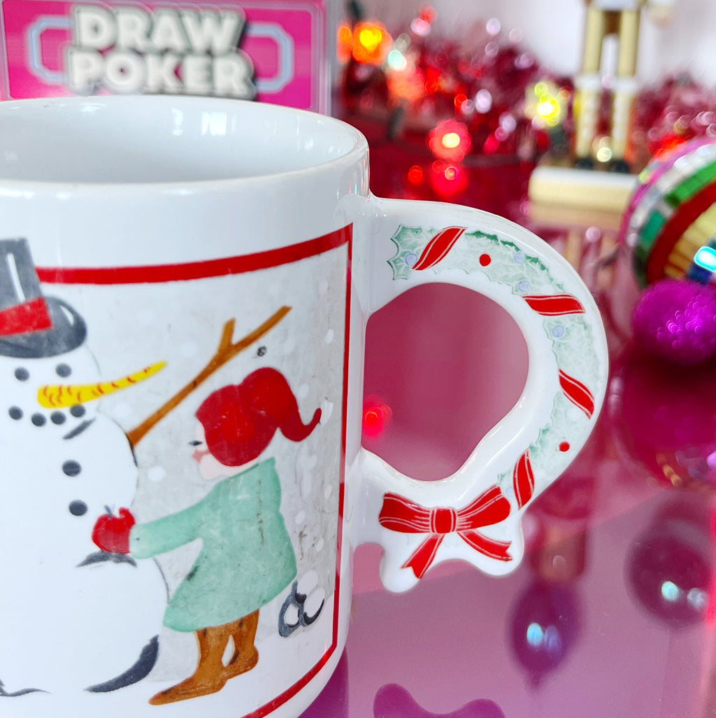 Mug de noël vintage bonhomme de neige