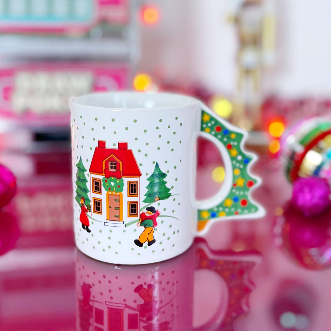 Mug vintage maison de Noël